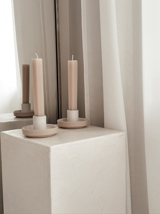 Vesta Tapered Candles: Set of 3 - Blush